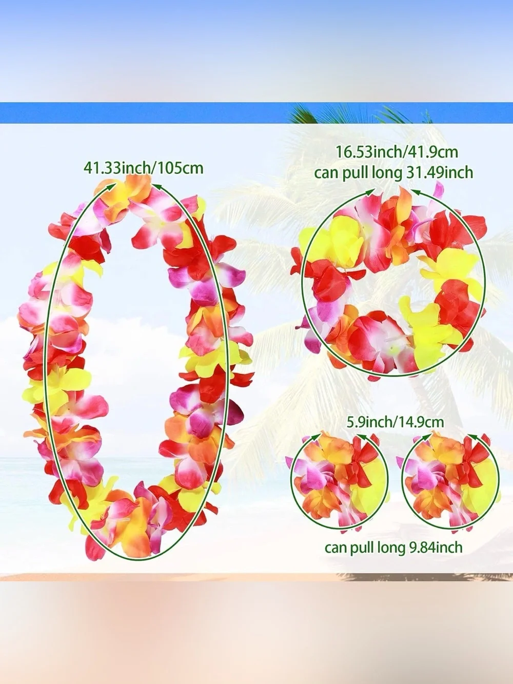 NWT 7 Pcs Leaf Hula Luau Hawaiian Costume size 4-6 years